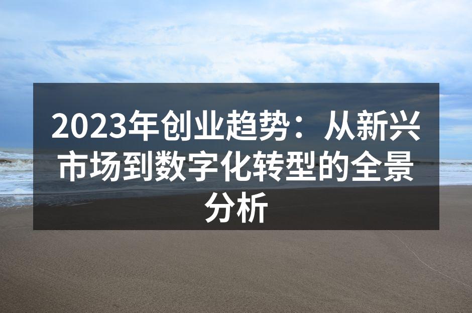 新兴市场的创业机会
